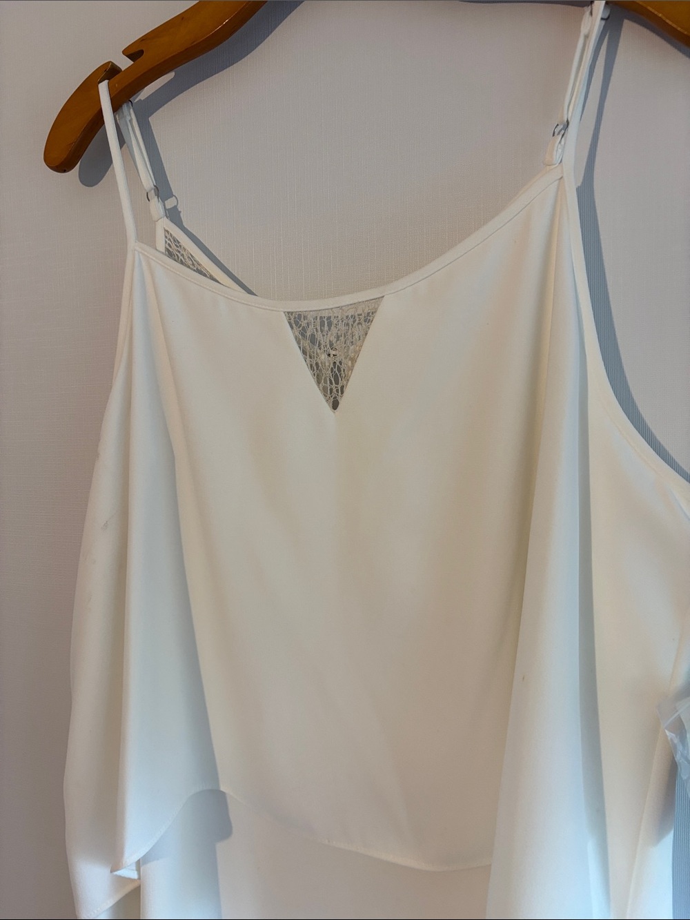Bar III cream mini dress or long tunic with lovely lace detail